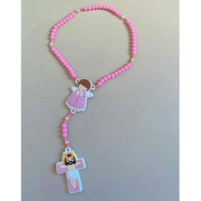 Terço Infantil Personalizado Rosa